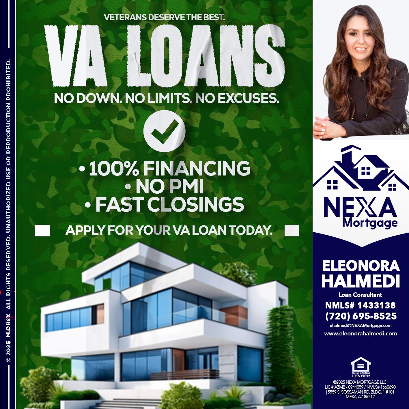 VA LOANS - Eleonora Halmedi -Mortgage Advisor