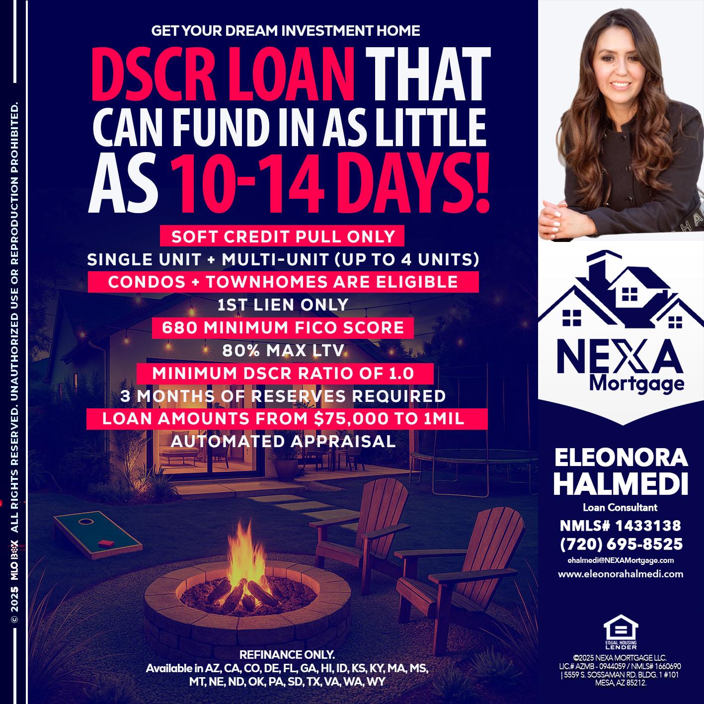 DSCR LOAN - Eleonora Halmedi -Mortgage Advisor