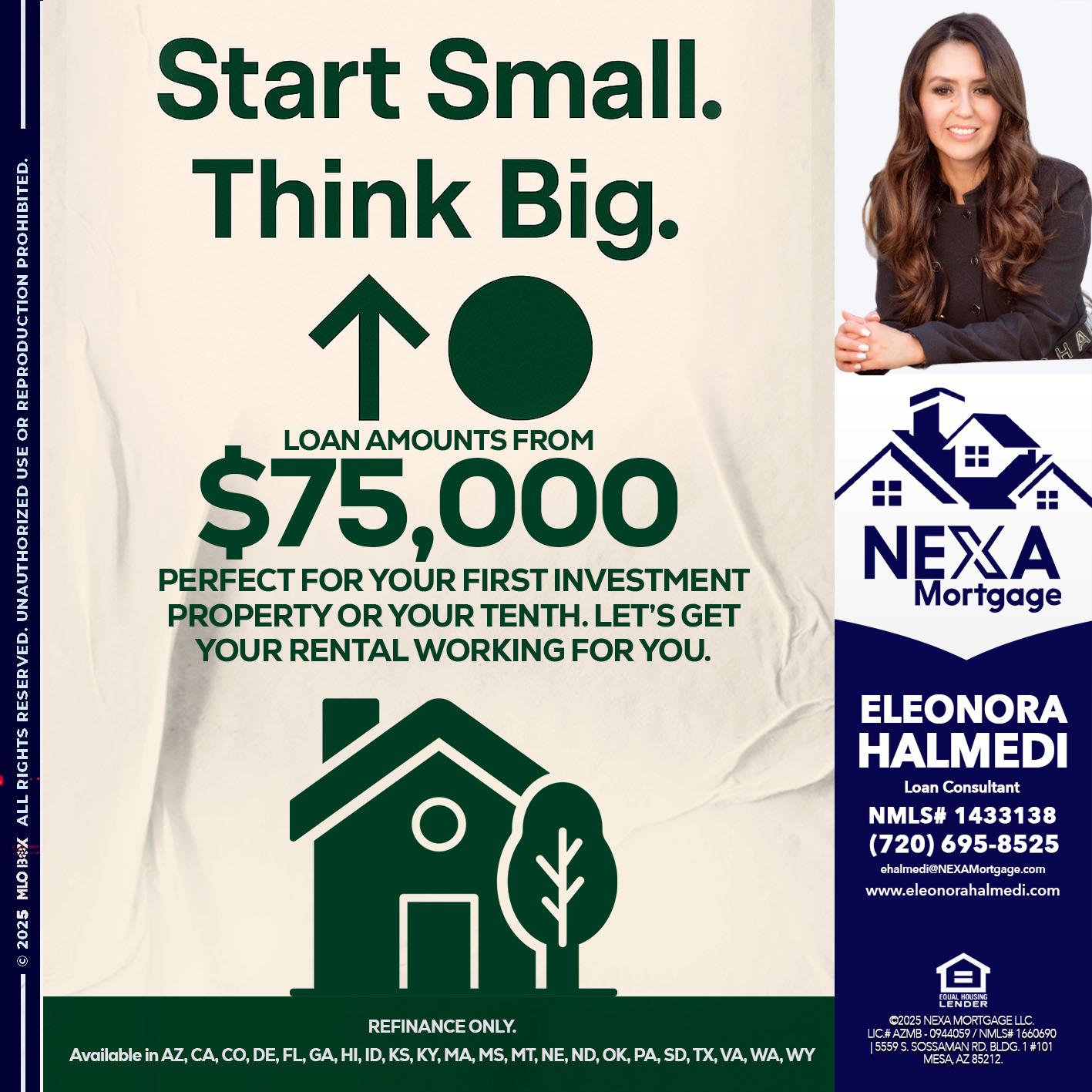 START SMALL - Eleonora Halmedi -Mortgage Advisor