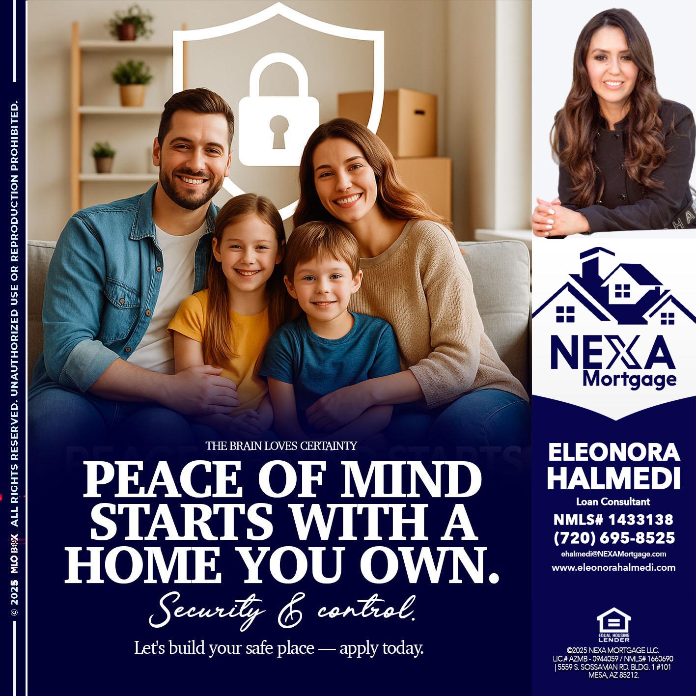 peace of mind - Eleonora Halmedi -Mortgage Advisor
