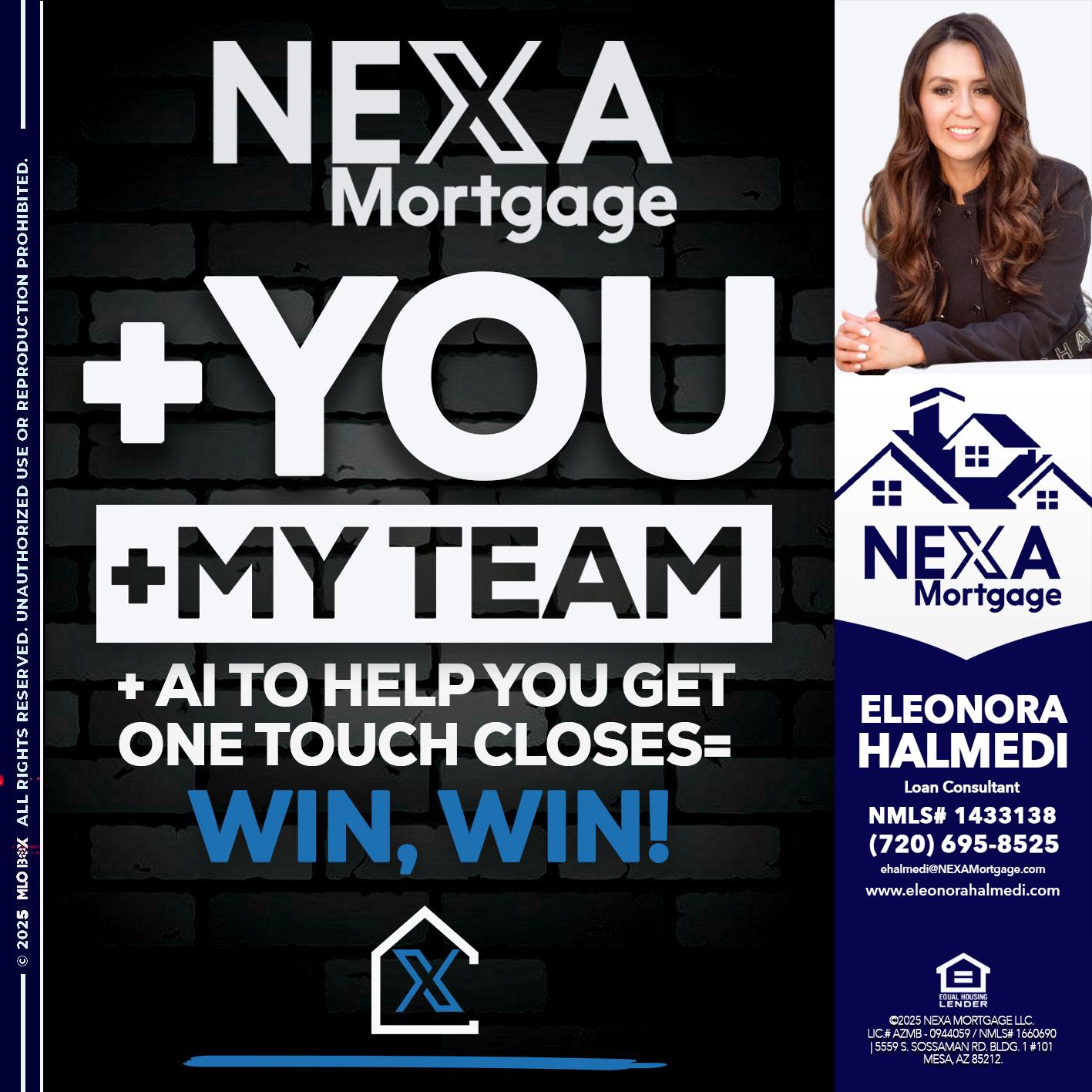 NEXA + YOU + MY TEAM - Eleonora Halmedi -Mortgage Advisor