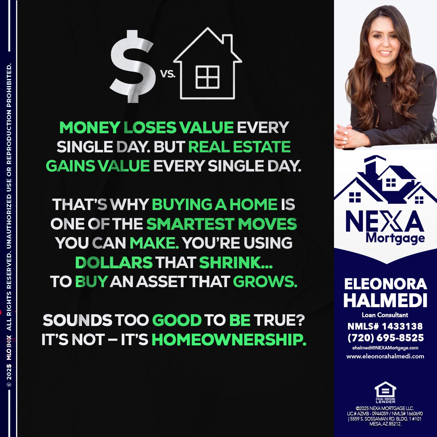 MONEY LOSES VALUE - Eleonora Halmedi -Mortgage Advisor