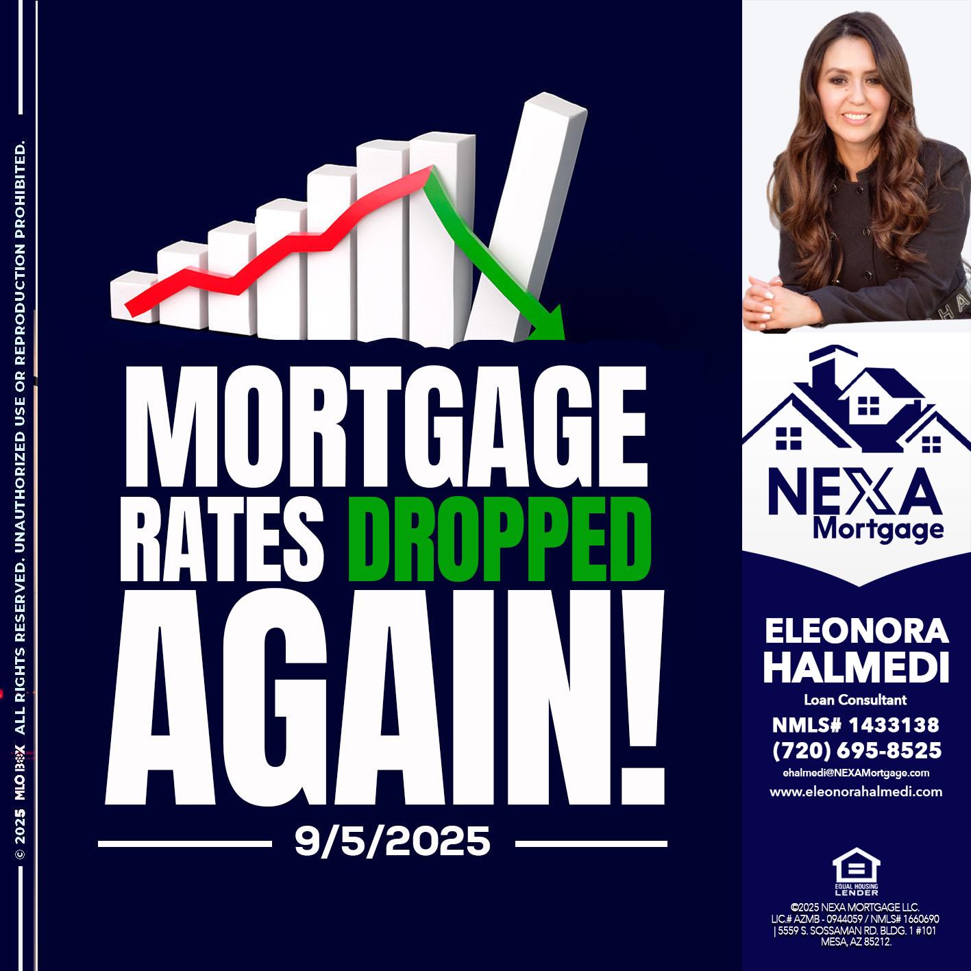 RATES DROP - Eleonora Halmedi -Mortgage Advisor