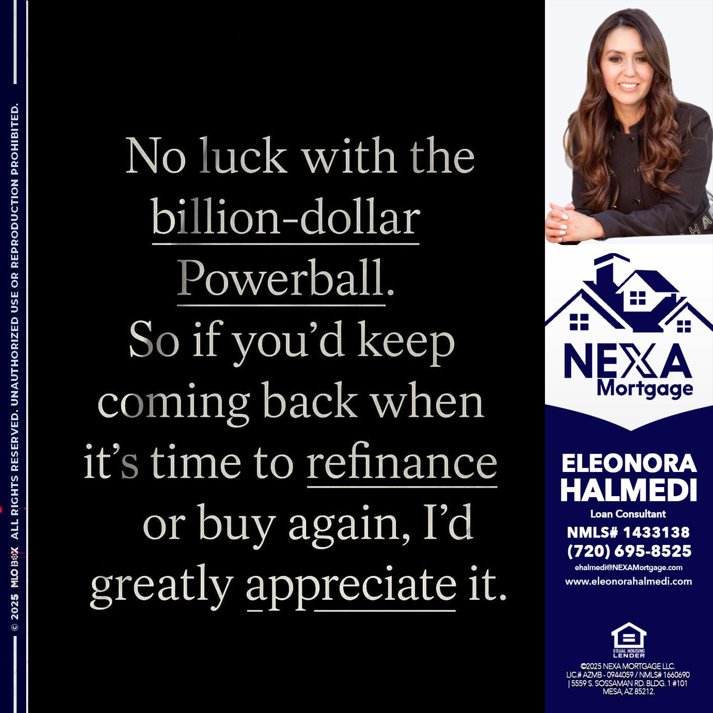 NO LUCK WITH - Eleonora Halmedi -Mortgage Advisor