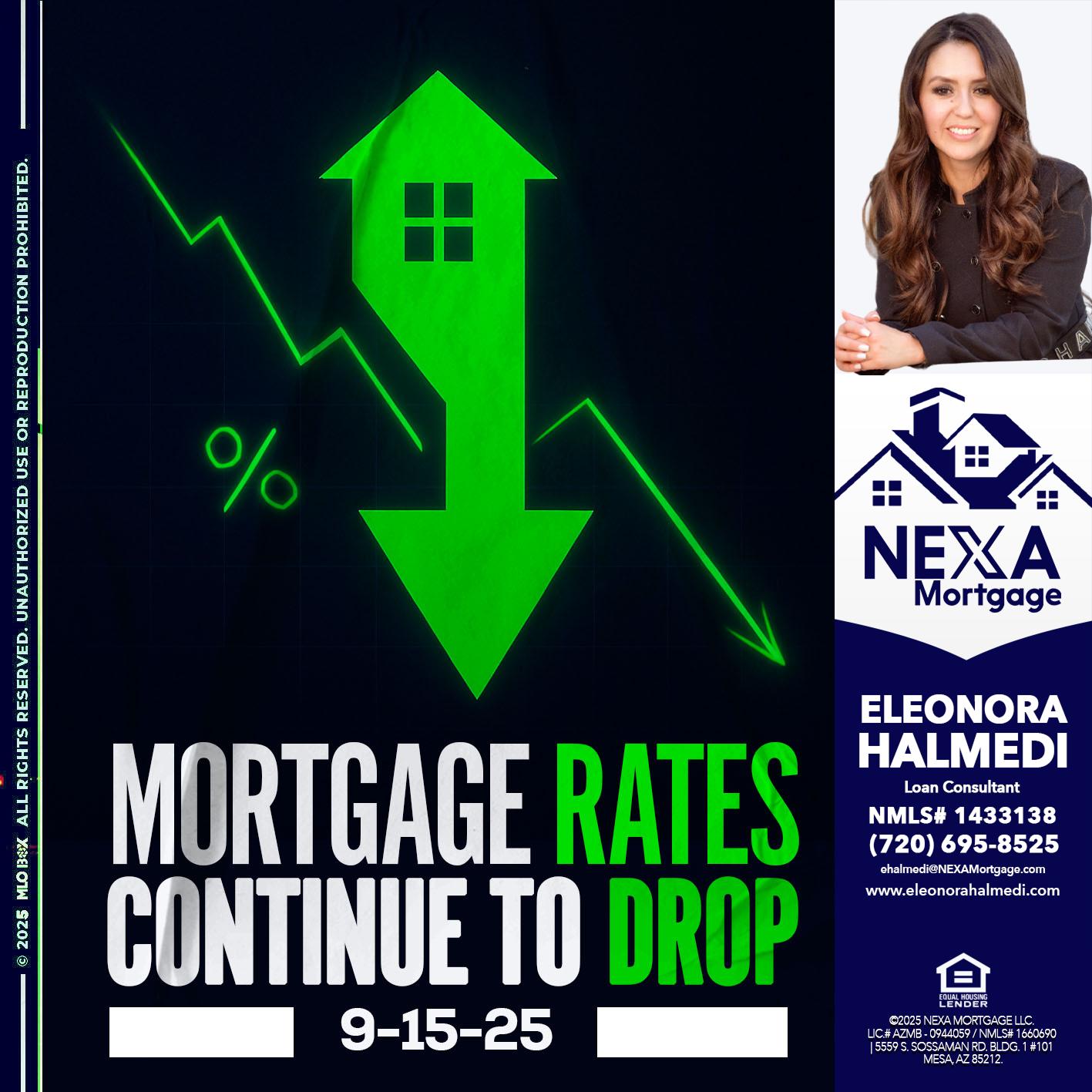 RATES DROP - Eleonora Halmedi -Mortgage Advisor