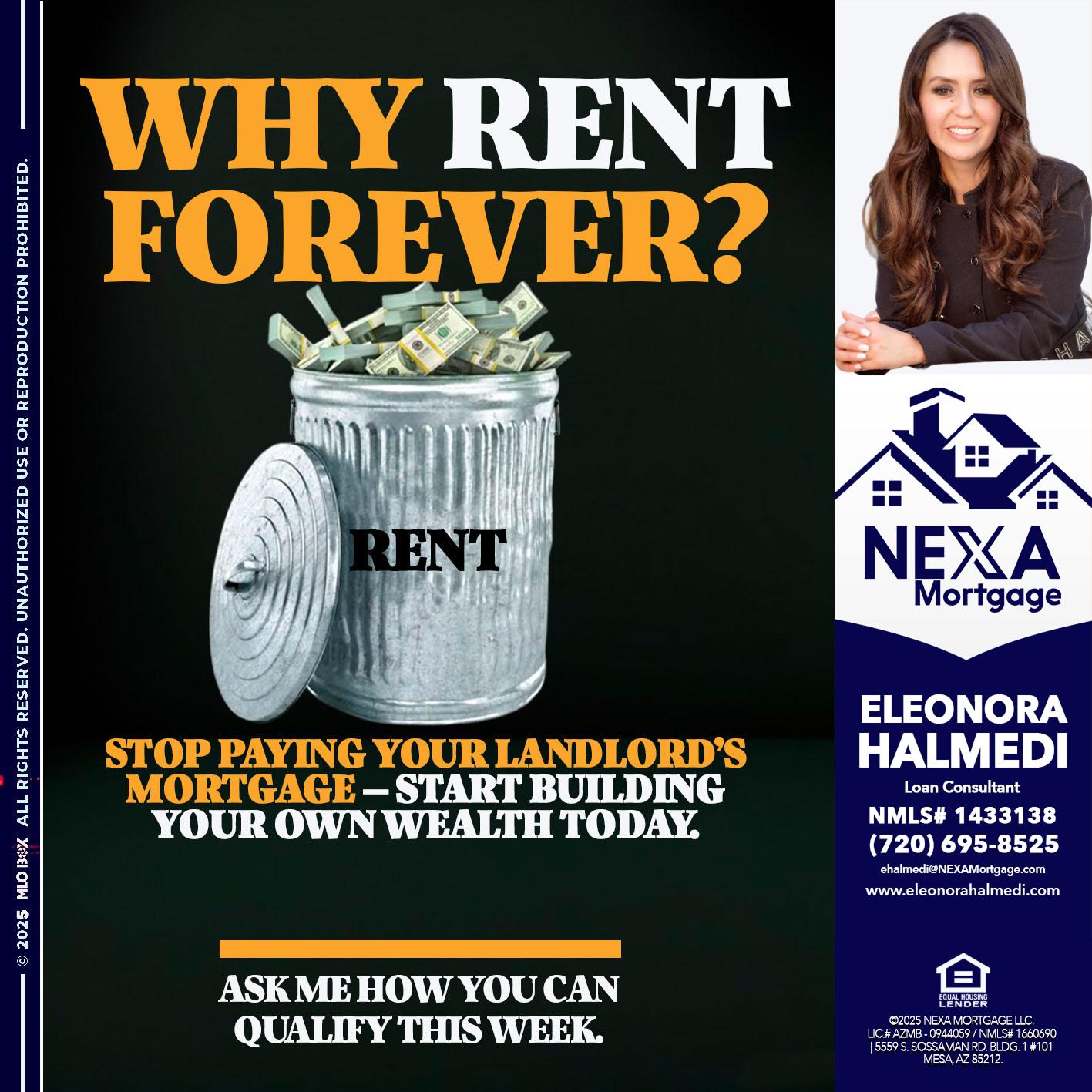 why rent? - Eleonora Halmedi -Mortgage Advisor
