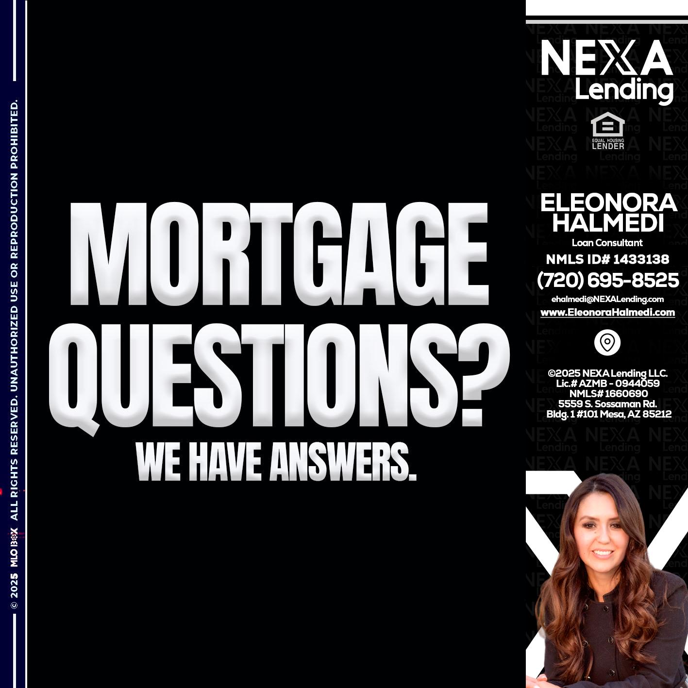 mortgage questions - Eleonora Halmedi -Mortgage Advisor