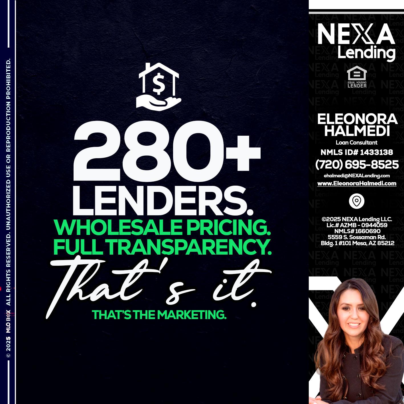 280+ LENDERS - Eleonora Halmedi -Mortgage Advisor