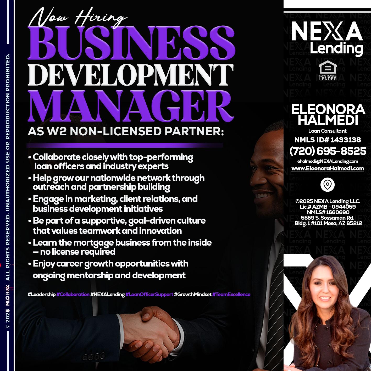 NOW HIRING - Eleonora Halmedi -Mortgage Advisor