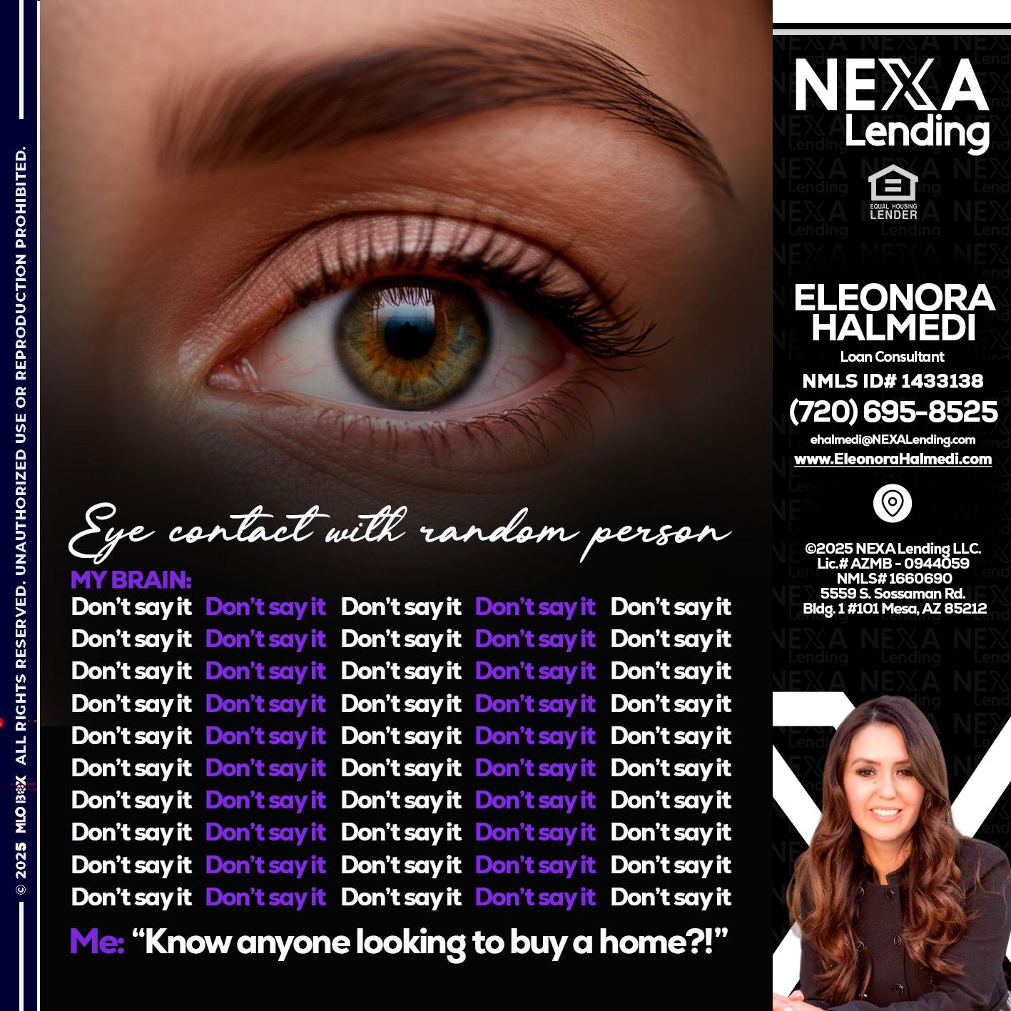 eye contact - Eleonora Halmedi -Mortgage Advisor