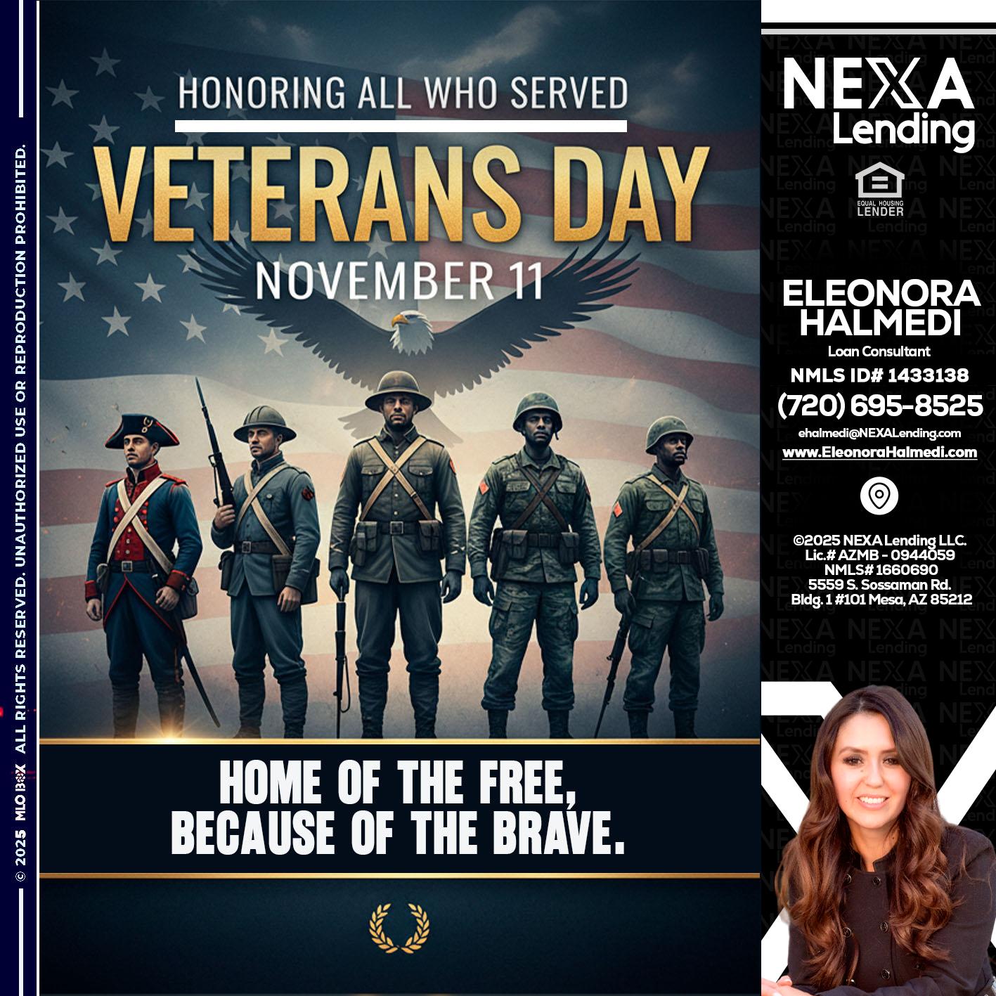 Veterans Day - Eleonora Halmedi -Mortgage Advisor