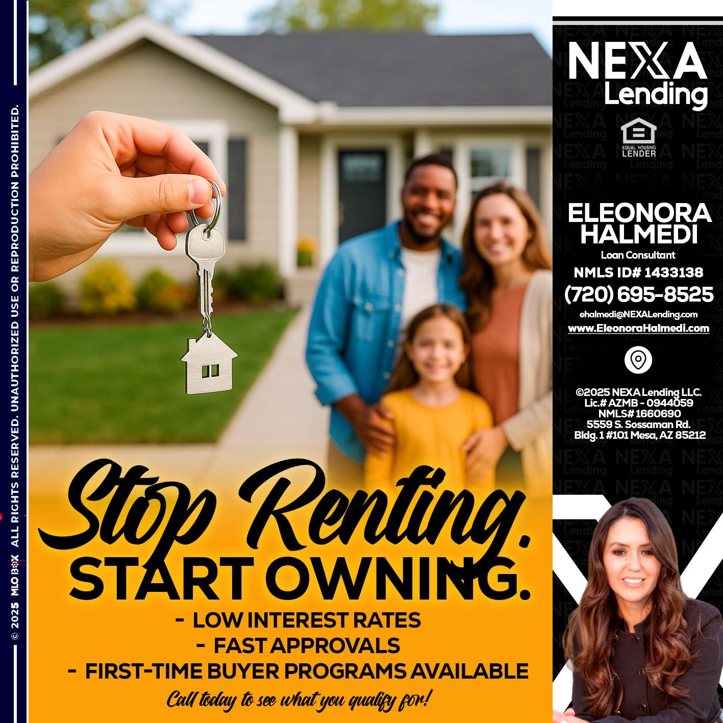 STOP RENTING - Eleonora Halmedi -Mortgage Advisor