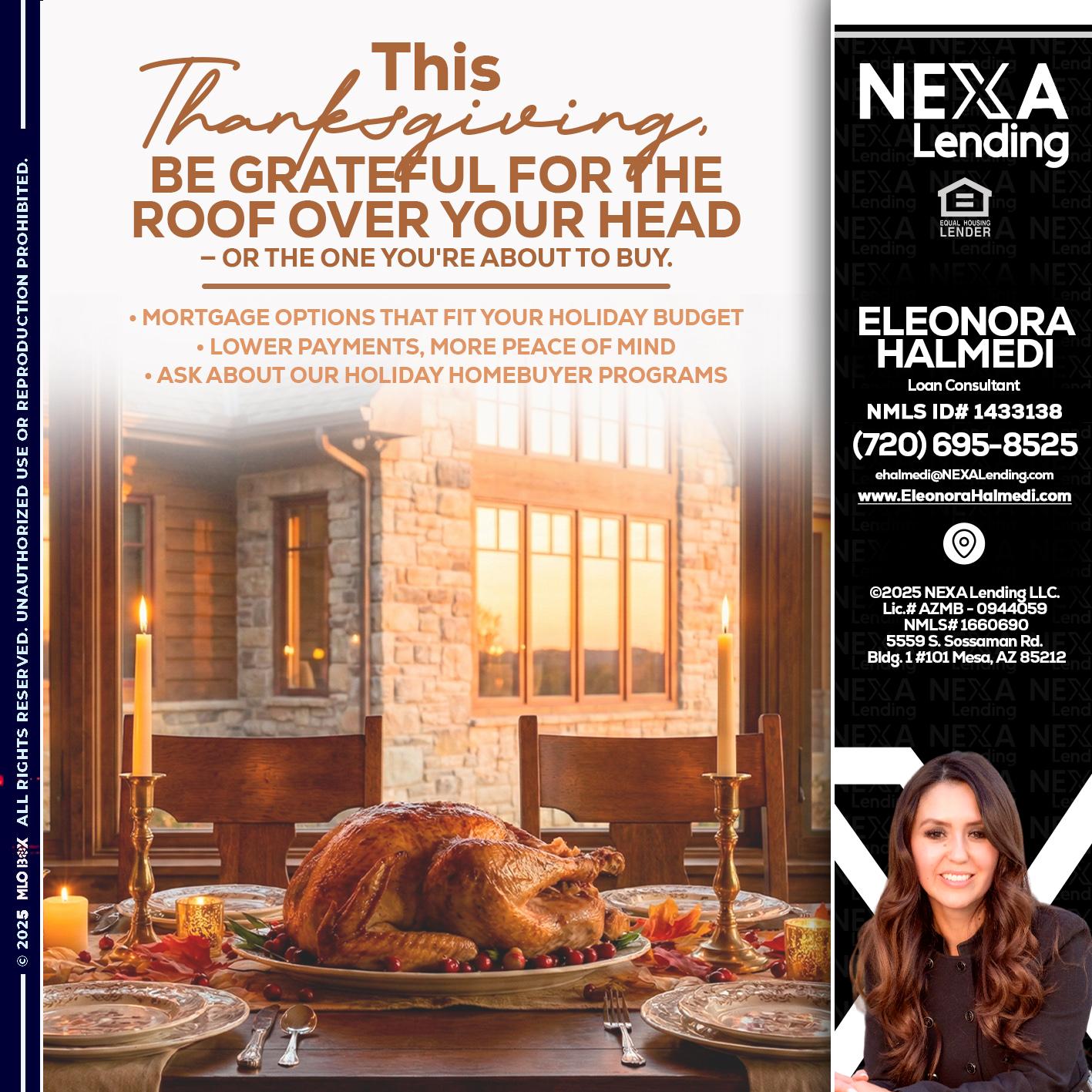THIS THANKSGIVING - Eleonora Halmedi -Mortgage Advisor