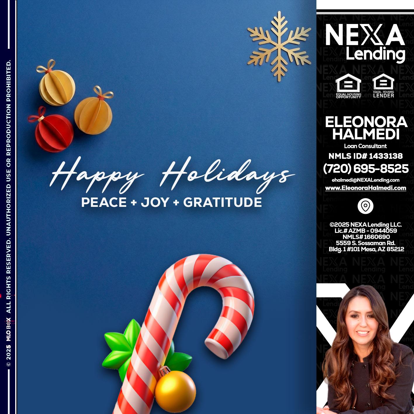 HAPPY HOLIDAYS - Eleonora Halmedi -Mortgage Advisor