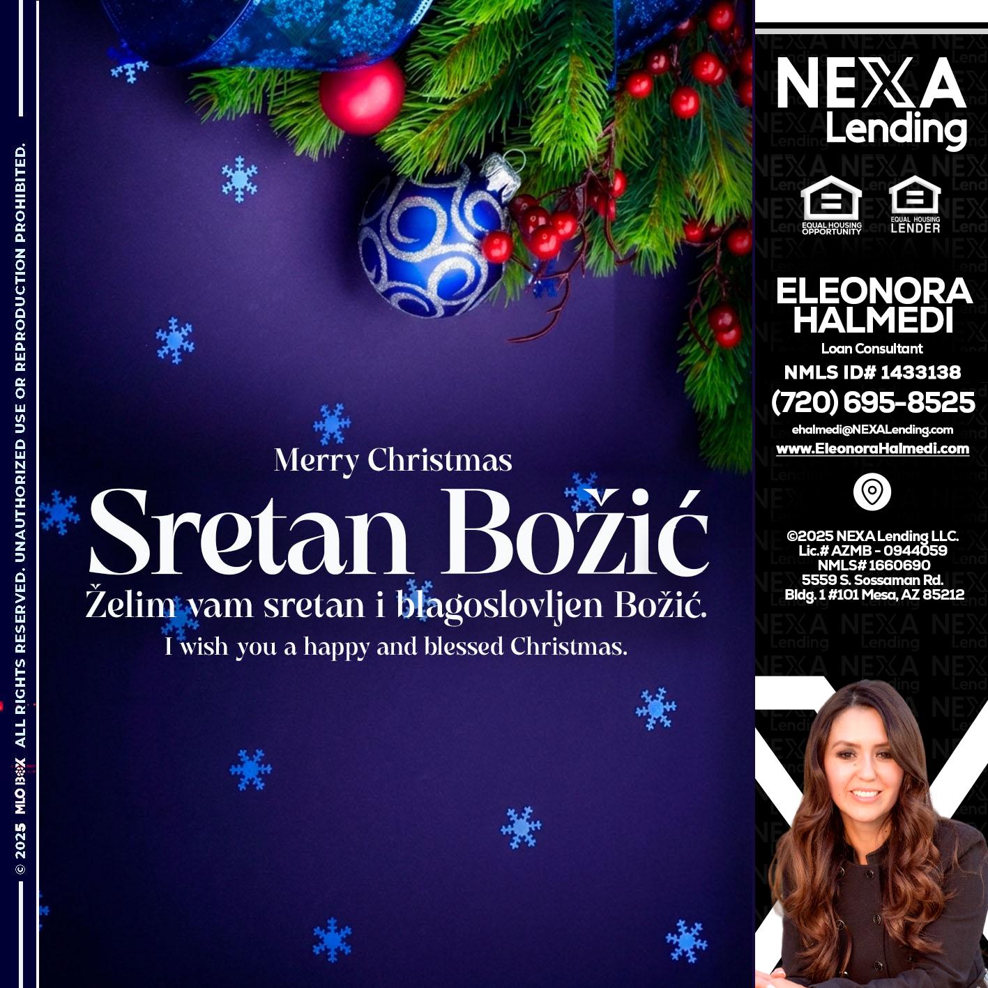 Sretan Božić - Eleonora Halmedi -Mortgage Advisor