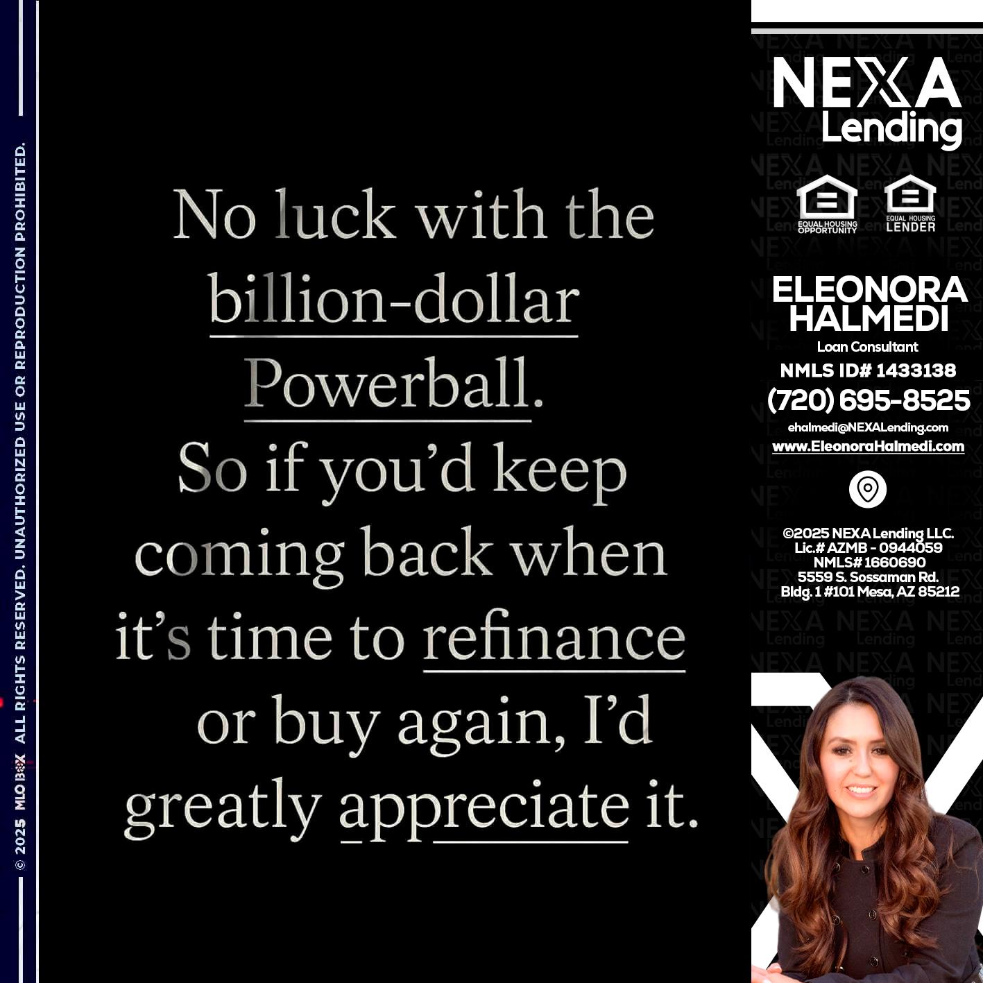 NO LUCK WITH - Eleonora Halmedi -Mortgage Advisor