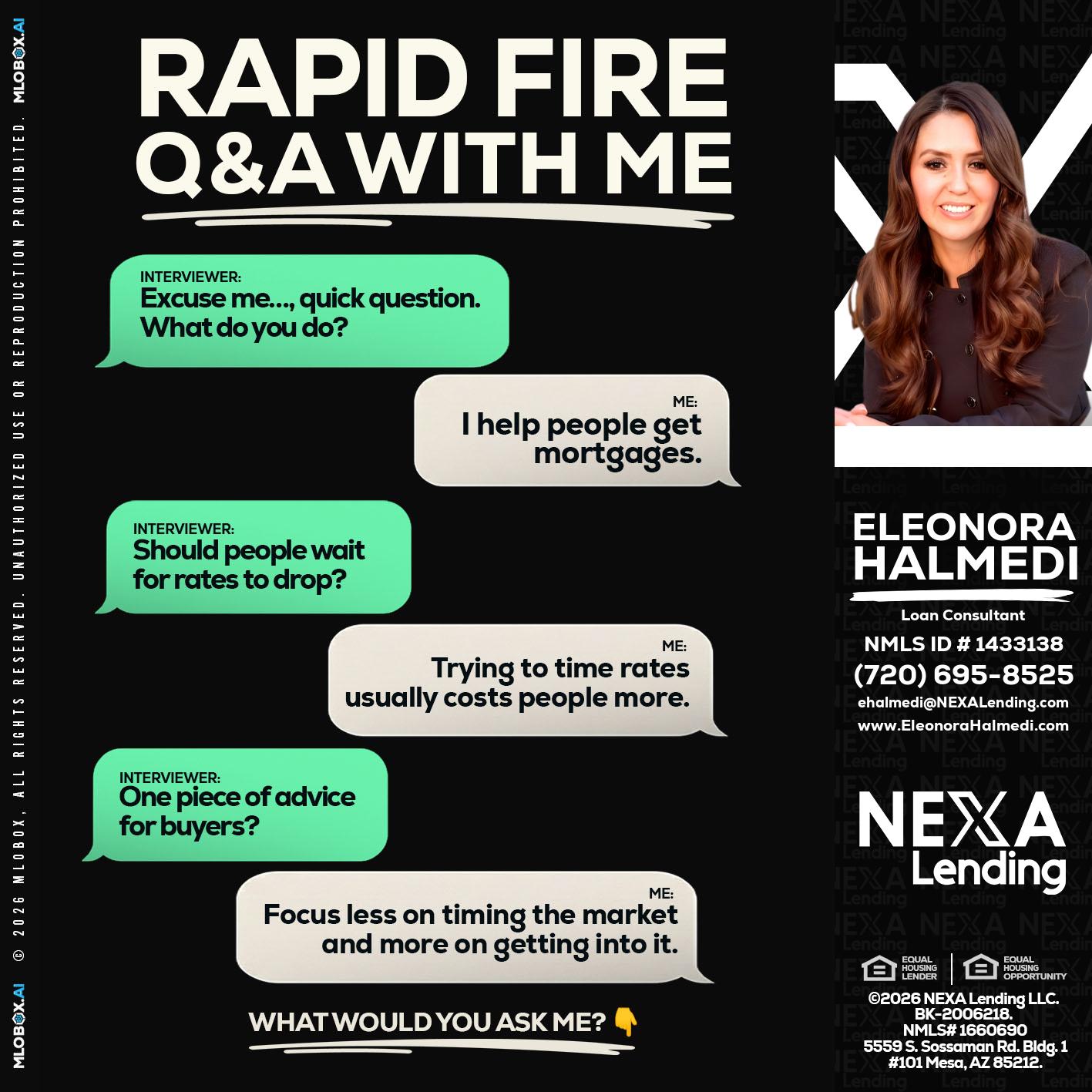 rapid fire - Eleonora Halmedi -Mortgage Advisor
