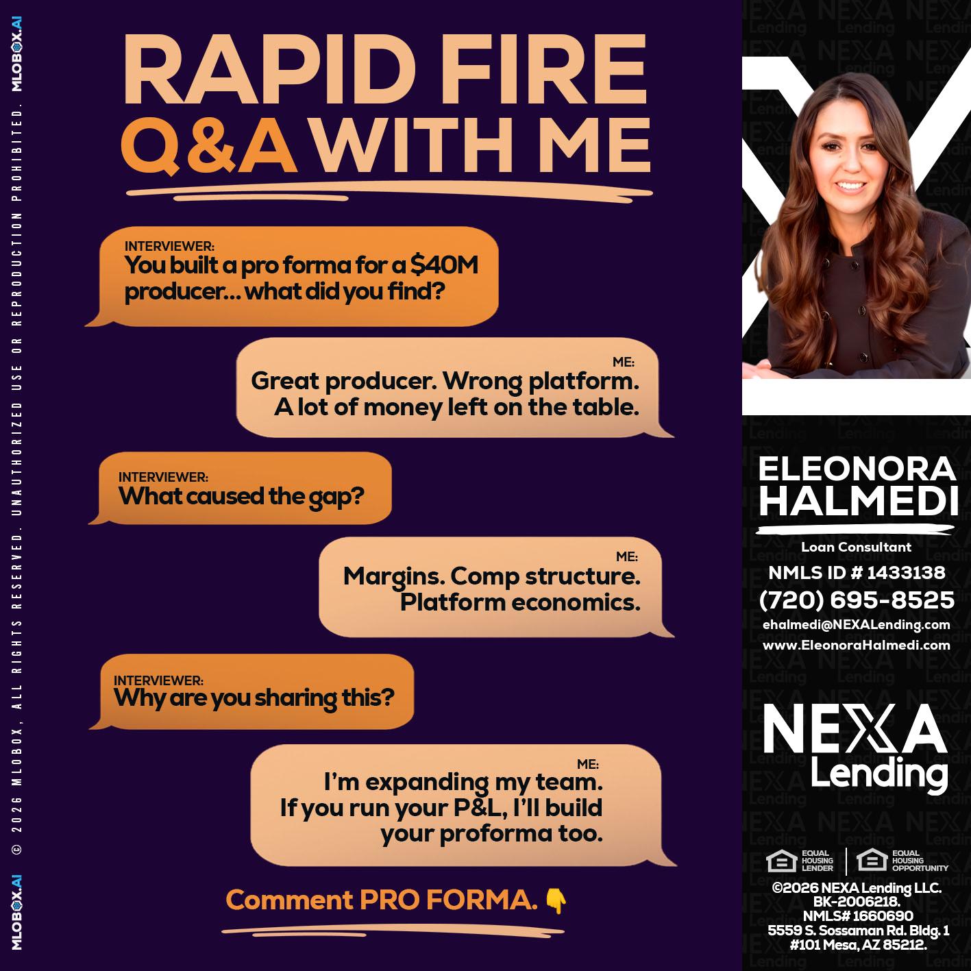 RAPID FIRE - Eleonora Halmedi -Mortgage Advisor