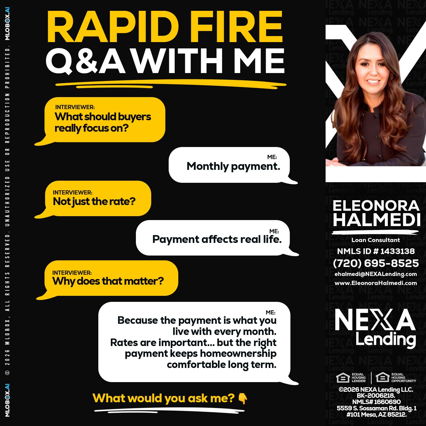 RAPID FIRE Q&A - Eleonora Halmedi -Mortgage Advisor
