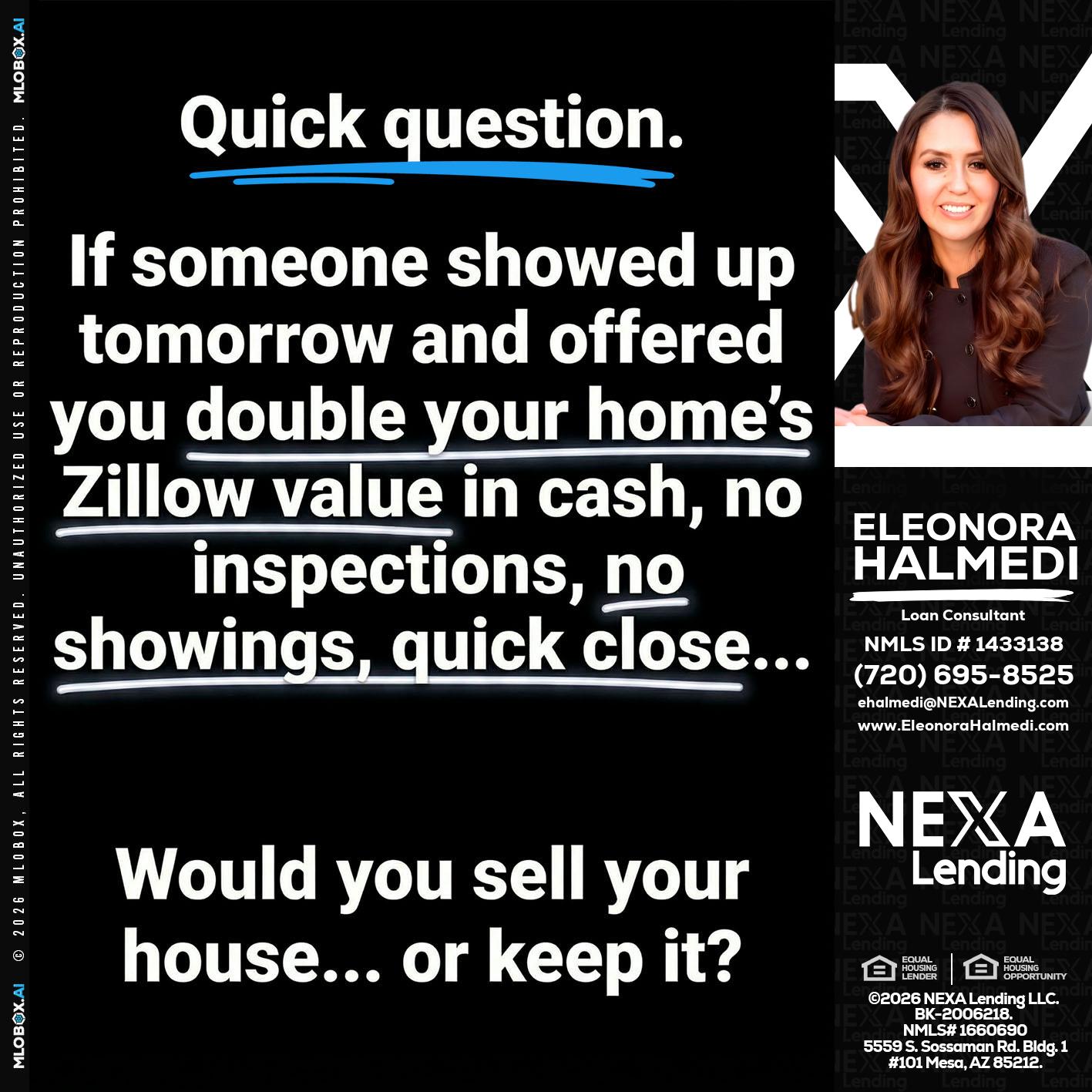 QUICK QUESTION - Eleonora Halmedi -Mortgage Advisor