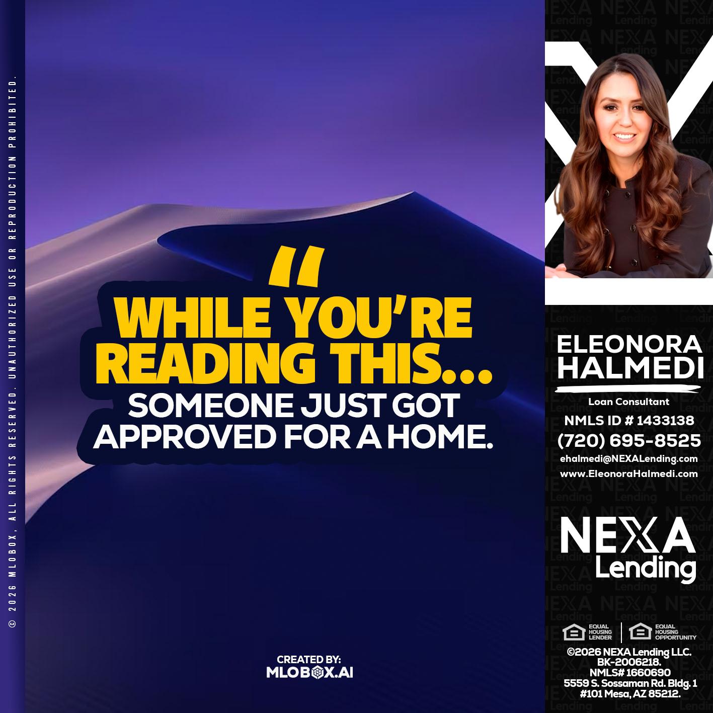 WHILE YOU - Eleonora Halmedi -Mortgage Advisor