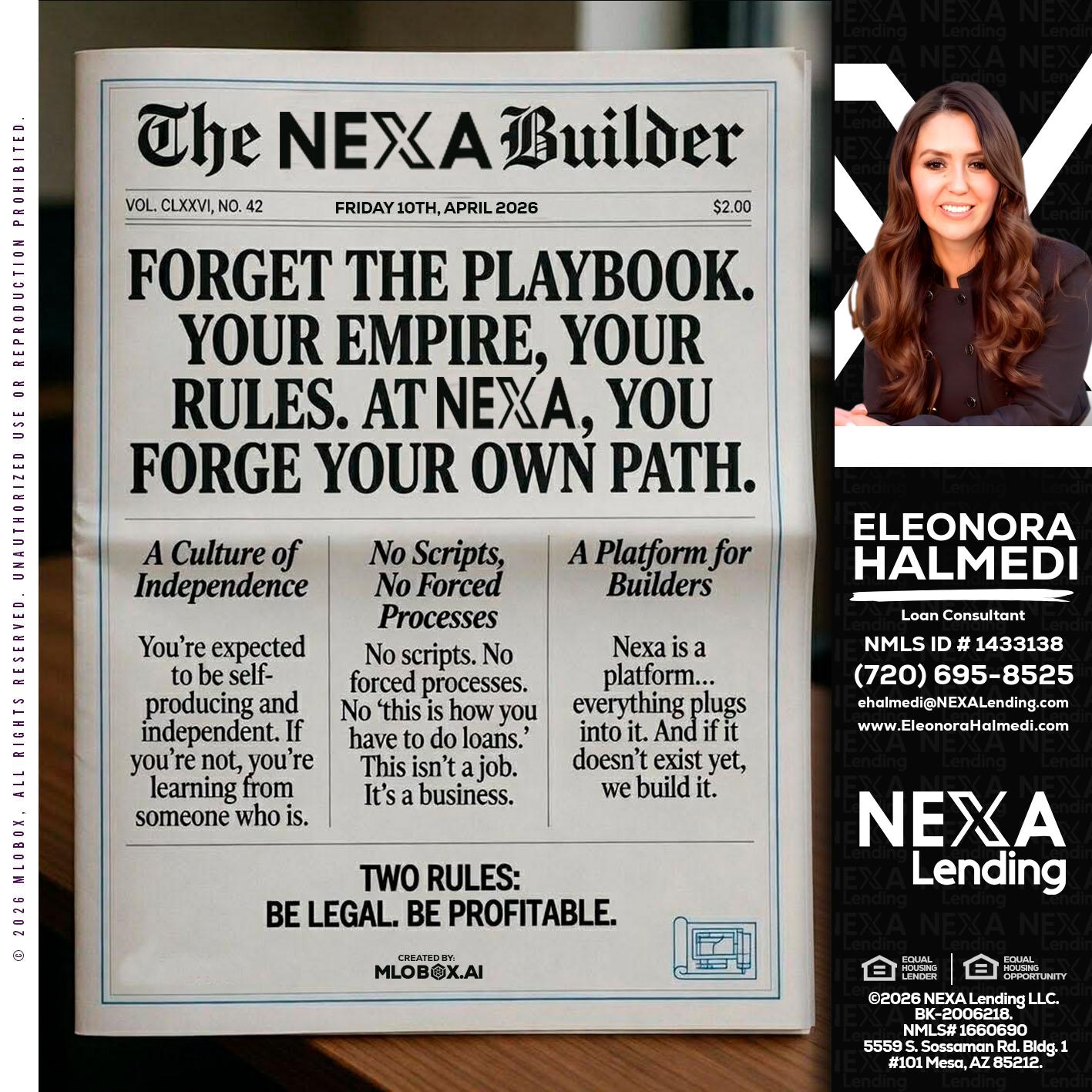THE NEXA BUILDER - Eleonora Halmedi -Mortgage Advisor