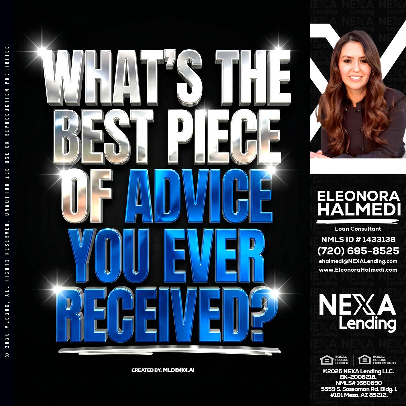 WHATS THE BEST - Eleonora Halmedi -Mortgage Advisor