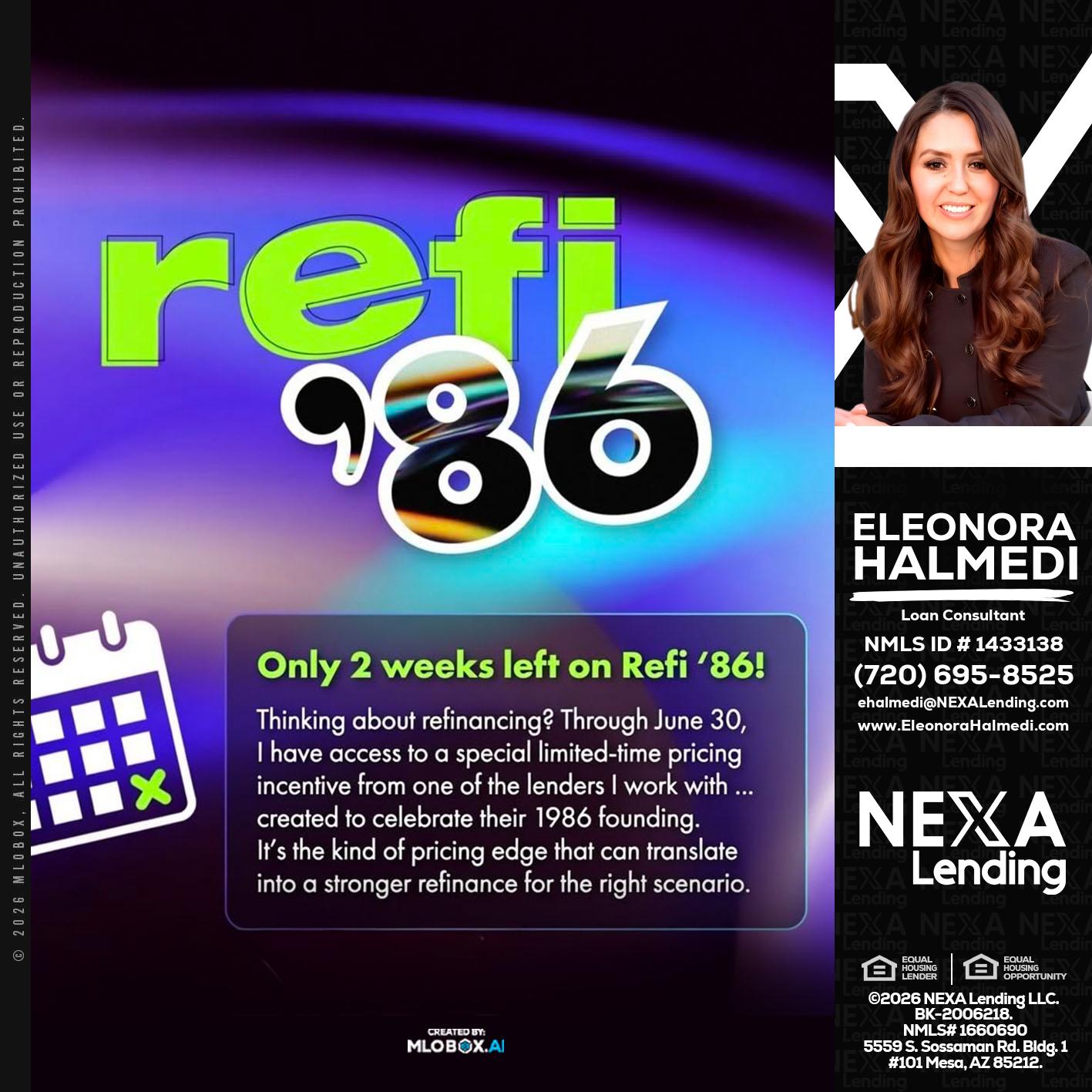 REFI 86 - Eleonora Halmedi -Mortgage Advisor