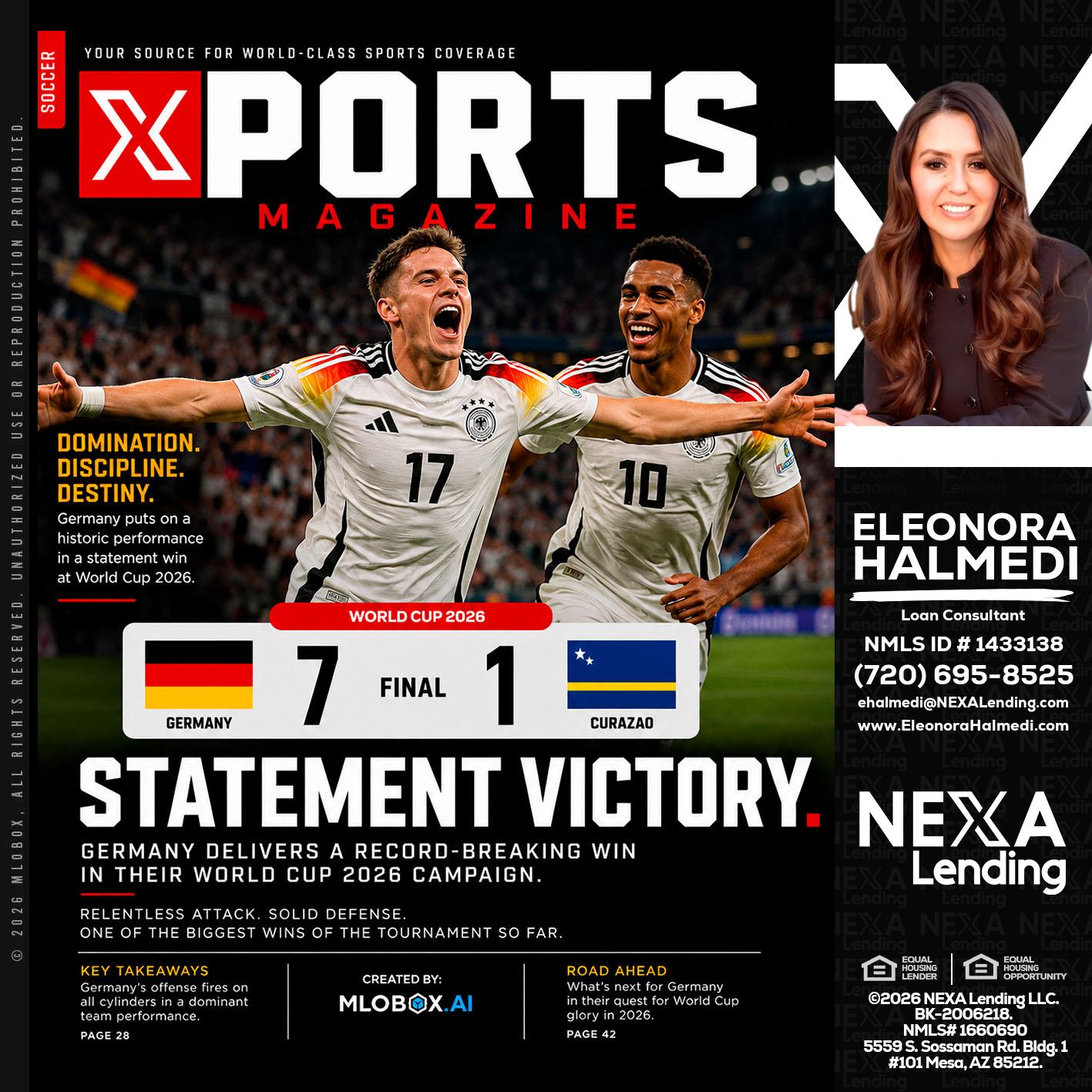 GERMANY VS CURASSAO (7-1) - Eleonora Halmedi -Mortgage Advisor