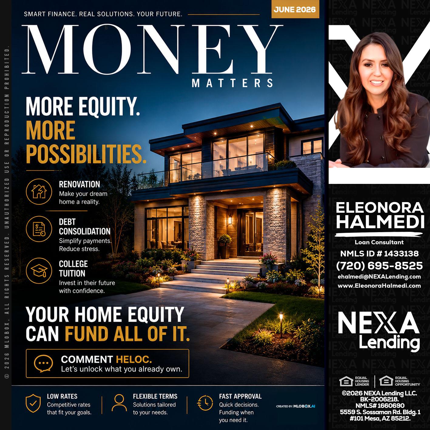 MONEY MATTERS - Eleonora Halmedi -Mortgage Advisor